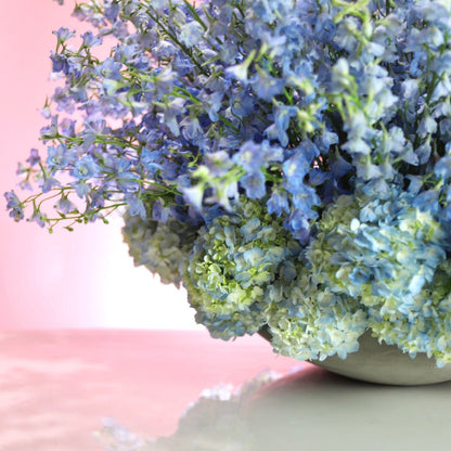LUX DELPHINIUM &amp; HYDRANGEAS – Blue Luxury Flower Centrepiece From $350 | Chicago